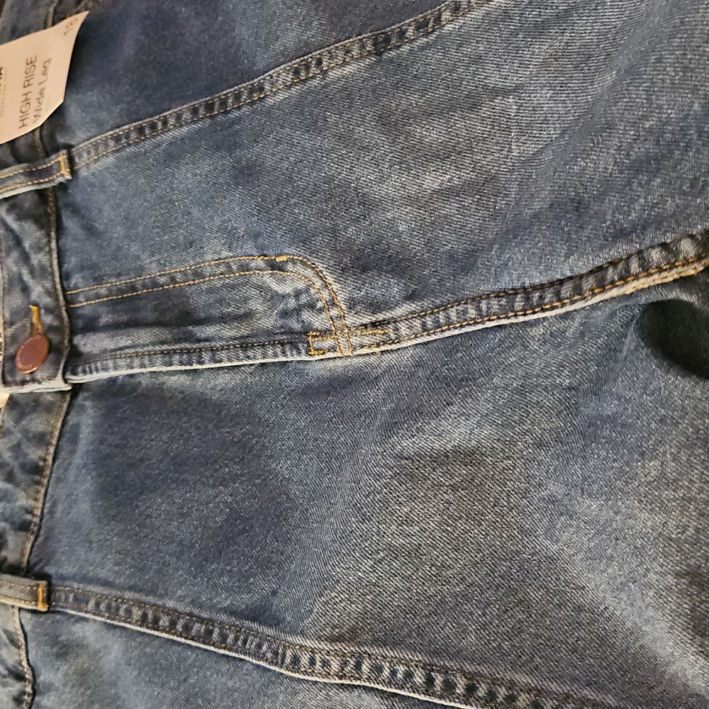 Wide Leg Blue Denim Jeans - Women - Picture 8 of 8